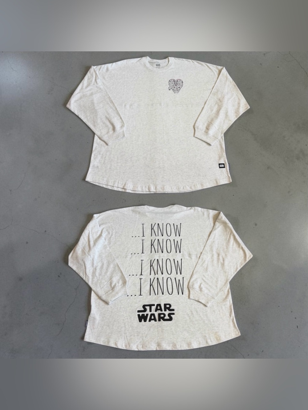 Star Wars Spirit Jersey Adult Sz XL Gray Han Solo I Know Millennium Falcon NWOT